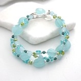 Karley Smith - Swarovski Crystals, Blue Glass & Silver Braided Bracelet