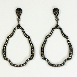 Azaara Vintage Swarovski Crystal Open Bell Drop Earrings