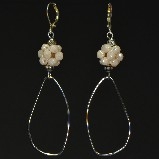 Rita D Peach Swarovski Crystal Cluster Drop Earrings
