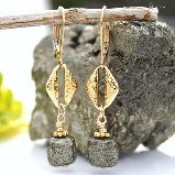 Karley Smith - Pyrite Squares, Gold plated Diamonds & Gold filled Earrings