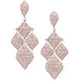 Sterling Silver with Rose Gold Overlay Diamond CZ Dangles