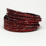 Red Crystals Slake Wrap Bracelet