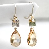 Karley Smith - Golden Shadow Swarovski Crystals, Gold filled & Silver Earrings