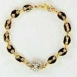 18K Vermeil Oval Gold Chain with Pave Designer Link Bracelet
