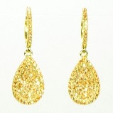 Gold Plated Champagne CZ Teardrop Earrings