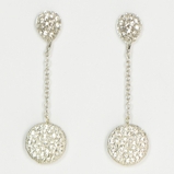 18K Vermeil Teardrop Pave with Pave Disc - Silver