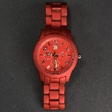 Designer Matte Red Metal Watch