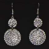 Marlyn Schiff Crystal Circle Dangle Earrings - Silver