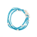 Marlyn Schiff Crystal Wrap Bracelet - Turquoise/Silver