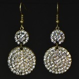 Marlyn Schiff Crystal Circle Dangle Earrings - Bronze