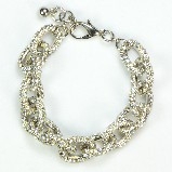 Classic Pave Link in Silver Finish Bracelet