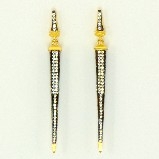 Azaara Rhodium & 22kt Gold Accents with CZ Drop Earrings 