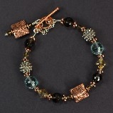 Karley Smith - Copper with Blue Quartz Bali Silver Bracelet