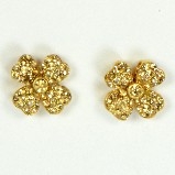 Azaara Vintage Swarovski Crystal Flower Rose Gold Stud Earrings