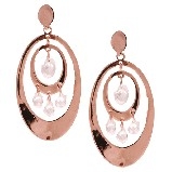 Double Oval Rose Gold with CZ Dangles