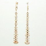 Rose Gold Plated CZ Pave Hoop Linear Earrings