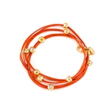 Marlyn Schiff Crystal Wrap Bracelet - Orange/Gold
