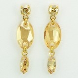 Divana Golden Shadow Swarovski Crystals Oval & Teardrop Earring