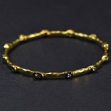 Gold & Black 14K Electroplated with CZ Bangle 