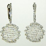 Silver Pave Drop with CZ Zig Zag Earring