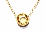 Sterling Silver 14K Gold Plated Citrine Necklace