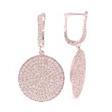 Sterling Silver with Rose Gold Overlay Circle CZ Dangles
