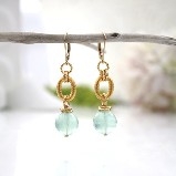 Karley Smith - Fluorite with Gold plated Ovals & Rings Earrings