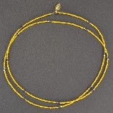 Chibi Glass Beads & Gemstone Necklace - Mustard Yellow with Smoky Quartz