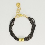 Cecilia Gonzales Black Chain & Gold Brass Elements Chain Bracelet