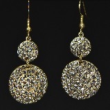 Marlyn Schiff Crystal Circle Dangle Earrings - Gold