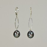 Karley Smith - Peacock Pearl & Silver Drop Earrings