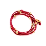 Marlyn Schiff Crystal Wrap Bracelet - Red/Gold