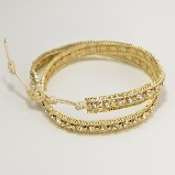 Nakamol Goldtone Leather Outlined Gold Chain & Crystal Wrap