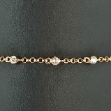 Sterling Silver CZ Link Bracelet - Rose Gold