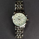 Geneva Platinum Decorative Chronograph Link Watch