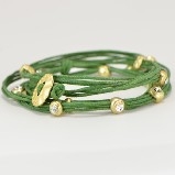 Marlyn Schiff Crystal Wrap Bracelet - Green/Gold