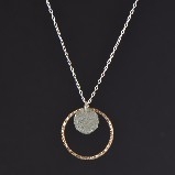 Sharelli Small Black & Rose Dazzle Pendant Necklace