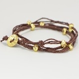 Marlyn Schiff Crystal Wrap Bracelet - Brown/Gold
