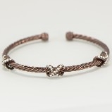 Chocolate Coloured Twist Wire with Cross Crystal Cuff