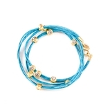 Marlyn Schiff Crystal Wrap Bracelet - Turquoise/Gold
