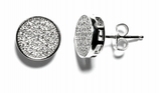 Sterling Silver Round Pave CZ Earrings