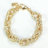 Classic Pave Link in Gold Finish Bracelet