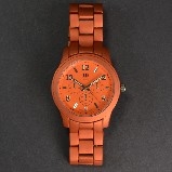 Designer Matte Orange Metal Watch