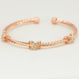 Copper Coloured Twist Wire with Cross Chrystal Cuff