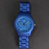 Designer Matte Blue Metal Watch