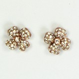 Azaara Vintage Swarovski Crystal Flower Antique Finish Stud Earrings