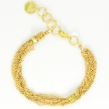 Cecilia Gonzales Matte Gold Brass Chain & Gold Brass Elements Bracelet